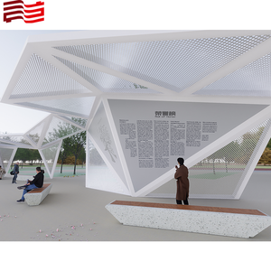 Giardino Gazebo parasole Villa all'aperto galleria d'arte durevole aeronautica in alluminio tetto in lamiera artigianale - Product Image 5