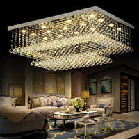 Plafonnier rectangulaire moderne de luxe en cristal K9, luminaire de plafond rectangulaire à montage en surface pour salon