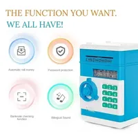 Tirelire électronique automatique, mini coffre-fort pour pièces de monnaie et espèces, boîte à économies avec mot de passe, compteur, code, serrure à clé, tirelire ATM, cadeau pour enfant