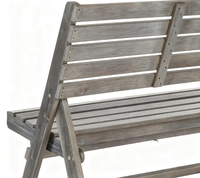 Banc de jardin pliable en bois, style antique, banc à lattes pour patio extérieur et lieux publics
