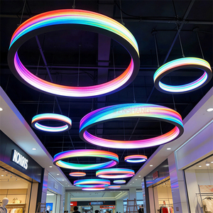 Pantalla LED Circular Suspendida en <span class=keywords><strong>el</strong></span> <span class=keywords><strong>Techo</strong></span>, Flexible 360 °   Panel LED de Anillo de Visión Completa con Tira de Luz LED - Product Image 1