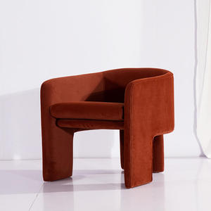 Sillón Moderno Hecho a Mano de Terciopelo Suave con Arco Curvo - Sillón Envolvente de Lujo Ligero para Sala de Estar, Dormitorio, Apartamento, Hotel - Product Image 2