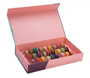 Cajas de Regalo de galletas de Chocolate, embalaje Biodegradable de lujo personalizado, caja de macarrón, 6 o 12 piezas