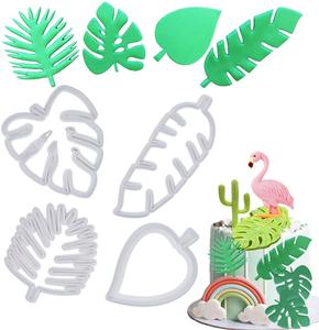 Ensemble d'<span class=keywords><strong>emporte</strong></span>-pièces hawaïen à feuilles de palmier, pâte de gomme, artisanat de bonbons Luau, décoration de gâteau, <span class=keywords><strong>emporte</strong></span>-pièce à feuilles tropicales, 4 pièces - Product Image 3