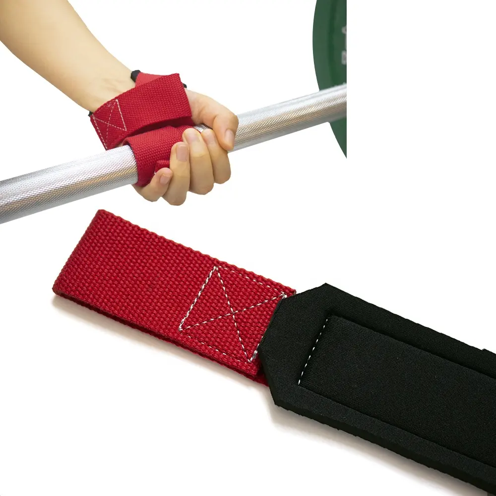 Cotton Wrist Straps Soft Neoprene Padded Weightlifting Max Hand Grip Strength Fitness Training