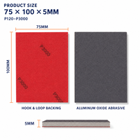 Plaque de ponçage auto-agrippante 75x100mm avec support en mousse de 5mm, papier abrasif en oxyde d'aluminium P120-P3000 pour l'automobile et le travail du bois