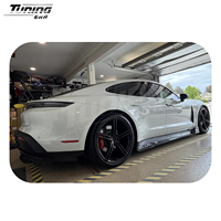 Kit carrosserie en fibre de carbone pour Porsche Taycan 2019-2023 pré-lifting : Lame avant, jupes latérales, diffuseur arrière
