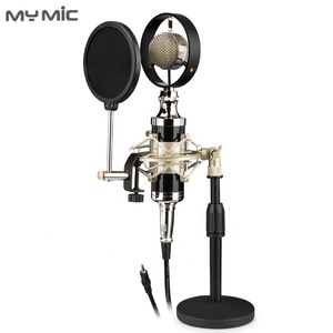 MY MIC T4Z Micrófono profesional con cable Retro XLR Micrófono de condensador Equipo de estudio para grabación de voz Canto con soporte de escritorio - Product Image 1