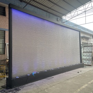 Fontaine à cascade moderne de luxe en acier inoxydable de grande taille avec lumières LED RGB pour les bassins et les jardins extérieurs - Product Image 4