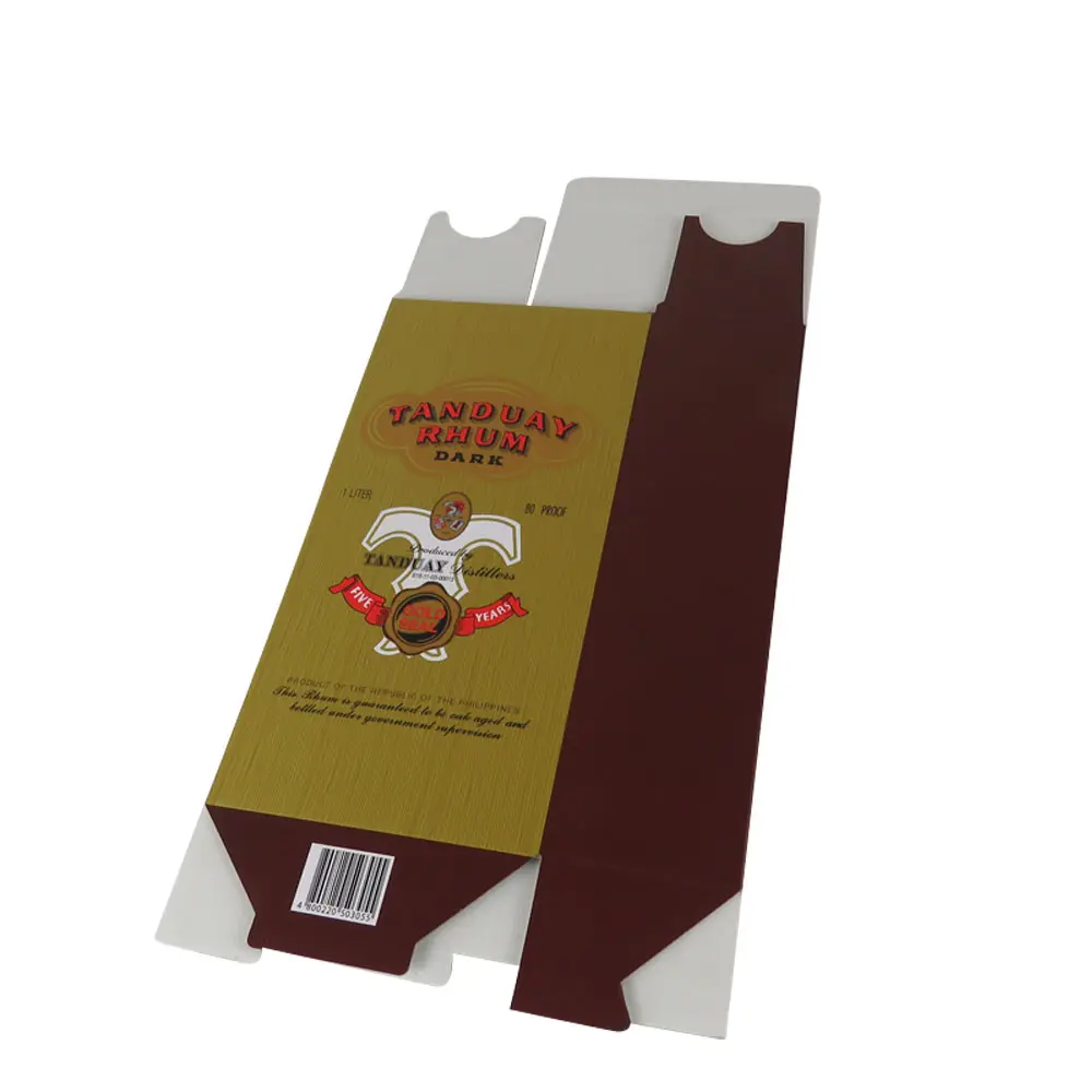 Customized Paper Boxes Manufacture Luxury Gift 1L Rum Wine Packaging Cheap Corrugated Folding Carton