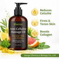 Massage corporel anti-cellulite 240ml au collagène et cellules souches, raffermissant et tenseur pour la peau, au pamplemousse et huile essentielle d'eucalyptus, pour une beauté quotidienne.