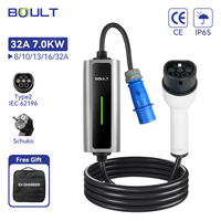 Chargeur domestique portable AC 32 ampères 7 kW pour véhicules électriques, état neuf, prise de type 1, indice de protection IP65, indicateur LED, câble de 5 m, garantie de 24 mois