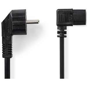 Cordon d'alimentation avec prise Schuko norme allemande IEC 320 C13 coudé 2m - Product Image 1