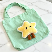 Peluches étoiles personnalisées avec sac à main grande capacité, vente en gros, porte-clés étoile mignon avec sac de courses