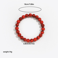 Bracelet en turquoise naturelle de style européen américain, perles de 8 mm, unisexe, minimaliste, cadeau pour couple