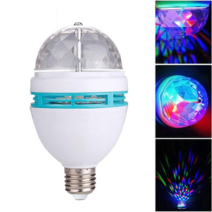 Bombilla Led de bola mágica de cristal RGB de rotación 360, lámpara colorida de 3w para discoteca, luz de escenario giratoria, OEM - Product Image 5