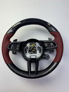 Volant sport en fibre de carbone pour Porsche <span class=keywords><strong>911</strong></span> <span class=keywords><strong>Carrera</strong></span> Boxster Cayman Macan avec commandes multimédias intégrées - Product Image 1