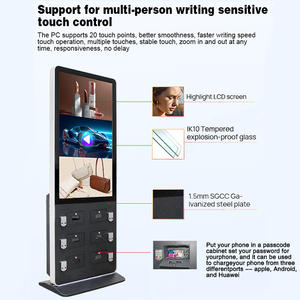 Station <span class=keywords><strong>de</strong></span> recharge publique 43 pouces écran <span class=keywords><strong>de</strong></span> publicité D'AFFICHAGE à CRISTAUX LIQUIDES <span class=keywords><strong>de</strong></span> moniteur d'affichage <span class=keywords><strong>de</strong></span> kiosque <span class=keywords><strong>de</strong></span> charge <span class=keywords><strong>de</strong></span> téléphone avec casier <span class=keywords><strong>de</strong></span> sécurité - Product Image 3