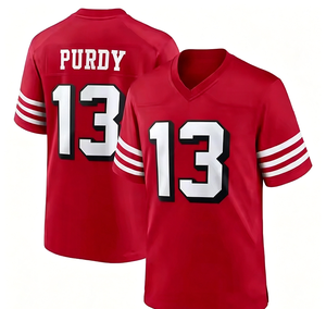 Nouveaux maillots de <span class=keywords><strong>San</strong></span> <span class=keywords><strong>Francisco</strong></span> # 13 Maillots de football américain Purdy Stitched Limited Edition USA - Product Image 4
