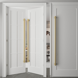 Poignée de porte surdimensionnée en bois et cuivre pur, pour entrée principale, poignée de placard intégrée pleine hauteur, finition personnalisée en noyer, chêne ou <span class=keywords><strong>frêne</strong></span>, ensemble complet - Product Image 6