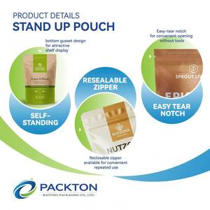 Sachet Doypack pour détergent avec fermeture éclair, sac de rangement durable pour applications de poudre à lessiver à usage domestique, échantillon rapide - Product Image 2