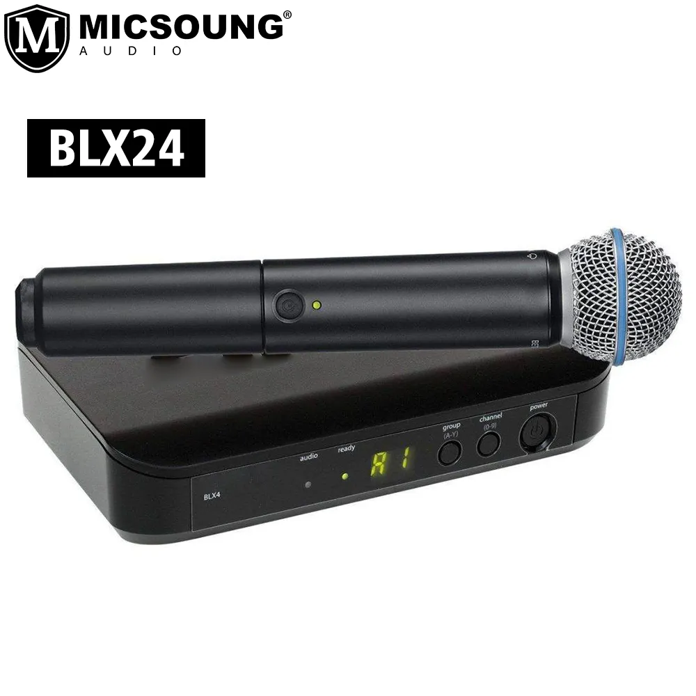BLX4 BLX24 System PG58 SM 58 BETA58 Wireless Microphone 2 Channel UHF Dual Kit for Shure Karaoke Stage Performance