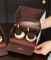 Boîte à gâteaux personnalisée, écologique, pliable, en papier, réutilisable, portable, pour emballer des beignets, des biscuits, des cadeaux