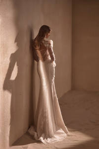 Mily Bridal MHL637 Reiß verschluss zurück Baskisches Korsett Schatz Abnehmbarer Zug 2 in 1 Spitze Brautkleid mit Bolero - Product Image 6