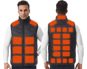 Chaleco calefactor inteligente de invierno con cuatro zonas de control de calefacción eléctrica y aislamiento de temperatura constante. - Product Image 1