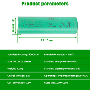 Batería de Litio EVE 50pl <span class=keywords><strong>21700</strong></span> 3.6v 5000mah 180A 36C de Alta Descarga, Celda EVE INR21700 50pl para Bicicleta Eléctrica y Scooter - Product Image 2