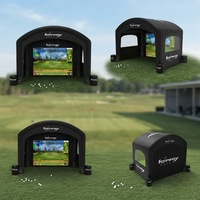 Enceinte de simulateur de golf gonflable portable, étanche et personnalisée, avec écran de frappe, installation rapide pour l'entraînement et la location