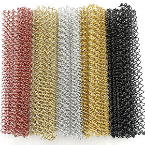 Pembatas Ruangan Gaya <span class=keywords><strong>Fashion</strong></span> Grosir, Dekoratif, Kawat Logam Anyaman, Jaring Rantai Baja Tahan Karat Warna Emas - Product Image 6