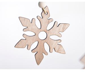 2025 Fábrica Nuevo diseño Adornos navideños de alta calidad Copo de nieve navideño de madera en caja para Navidad - Product Image 4