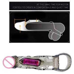 中空装着式ペニス振動延長スリーブリアルな大型ディルドカバー男性用セックストイ製品ロックエッセンスクリスタルリング - Product Image 5