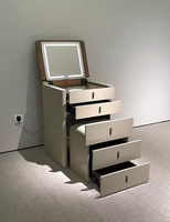 Table de toilette multifonctionnelle en bois massif, style moderne minimaliste, élégante, pour chambre à coucher, petits espaces, rangement compact