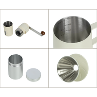 Kit de préparation de café filtre manuel de voyage en gros pour usine, ensemble d'outils de barista tout-en-un avec moulin à café manuel, vente au détail