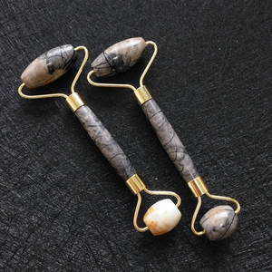 Jaspe Picasso à Double tête en <span class=keywords><strong>pierre</strong></span>, outil de massage naturel pour le visage, vente en gros, usine - Product Image 4