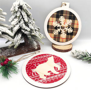 จี้ตกแต่งต้นคริสต์มาสงานไม้ทรงกลมห้อยทำจากไม้คริสต์มาสชิ้นเดียวตามสั่ง - Product Image 6