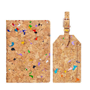 Funda para pasaporte de Cuero de corcho con diseño gráfico personalizado, tarjetero, Cartera de viaje con etiqueta - Product Image 2