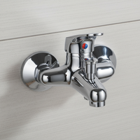 Mitigeur thermostatique mural ITALOMIX pour bain et douche, 10 cm, en alliage de zinc, monocommande eau chaude et froide, finition argentée polie