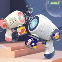Nouveau pistolet à bulles en plastique pour enfants - Machine électrique automatique à bulles avec design dinosaure lumineux pour l'extérieur