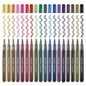 <span class=keywords><strong>Pennarelli</strong></span> Metallici KHY a Base d'Acqua <span class=keywords><strong>con</strong></span> Doppia Linea Glitterata, Penne Autocontornanti <span class=keywords><strong>con</strong></span> Punte Glitterate e Metalliche per Biglietti d'Auguri e Lavoretti Artigianali - Product Image 4