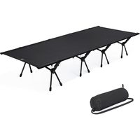 Lit tente ultraléger Cadre métallique en alliage d'aluminium Lit de camp simple pliant portable pour l'extérieur Lit de voyage