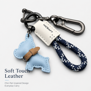 <span class=keywords><strong>Porte</strong></span>-<span class=keywords><strong>clés</strong></span> en cuir avec pendentif chien bouledogue français 9 couleurs, breloque en corde tressée et clip métallique, cadeau promotionnel personnalisé avec logo, vente en gros - Product Image 4