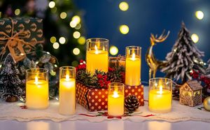 Gold Plating Glass 3D LED <strong>Candle</strong> with <strong>Wick</strong> Rechargeable Chargeable Flameless Smokeless Timer for Christmas and Easter