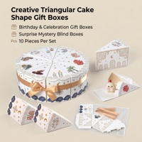 Lot de 10 boîtes cadeaux triangulaires en carton blanc pour fêtes, bonbons, anniversaires, mariages, baby showers, boîtes mystères personnalisables