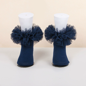 थोक फ्फी फ्राली राजकुमारी पोशाक मोजे नवजात शिशु बच्चे को गुलाबी सफेद रफले बिग फीता राजकुमारी मोजे - Product Image 2