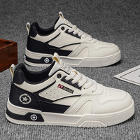 Baskets décontractées classiques basses pour hommes M9338 – Chaussures de course et de marche en cuir PU avec doublure en maille et semelle extérieure en caoutchouc