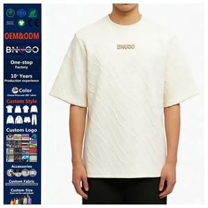 <span class=keywords><strong>T</strong></span>-shirt à manches courtes pour homme, col rond, é<span class=keywords><strong>t</strong></span>é, texture 3D, <span class=keywords><strong>t</strong></span>-shirt extensible en jacquard avec logo brodé - Product Image 1