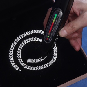 Nuevo Diseño, Cadena Cubana de Oro Blanco de 10k con Diamantes Cultivados en Laboratorio DEF de 8mm, Collar Hiphop para Mujeres y Hombres 	 Pulsera de Joyería de 7-24 Pulgadas - Product Image 4